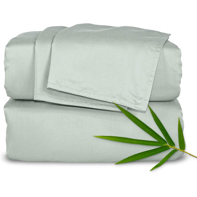 100% Organic Bamboo Fiber Full-Size Sheet Set, Double-Stitched, Luxuriously Soft, Cool And Skin-Friendly.