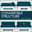 Colour 3-Seater Convertible Futon Sofa Bed-631179629