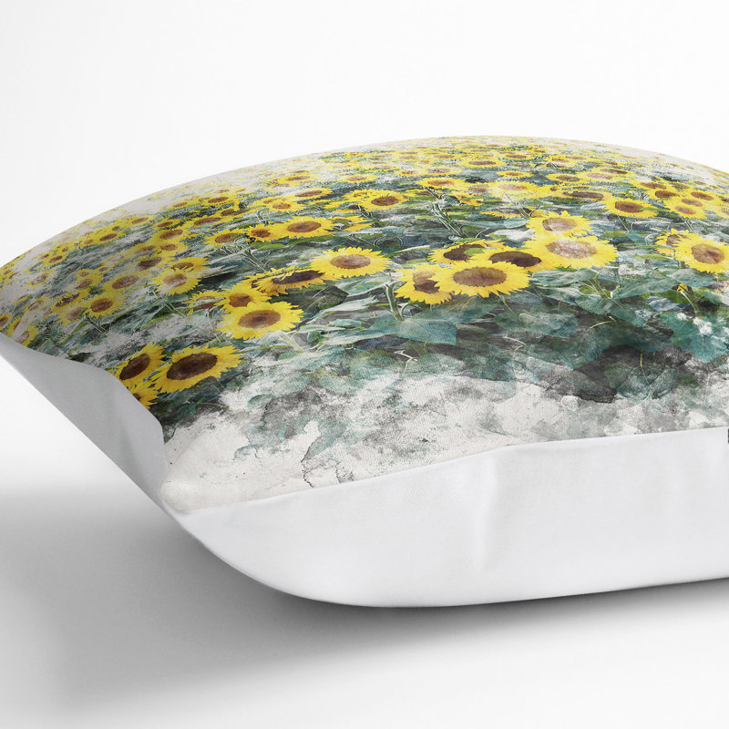 Floral Square Throw Cushion, White, 55cm H x 55cm W x 20cm D