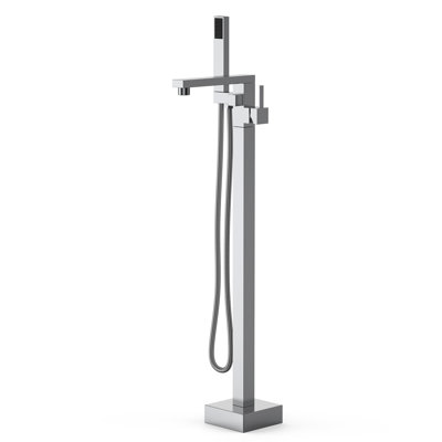 Robinet de baignoire sur pied, remplissage de baignoire autoportant, robinet de douche à haut débit debout, cylindre de buse à col rotatif, ensemble de robinet de baignoire sur pied matte.