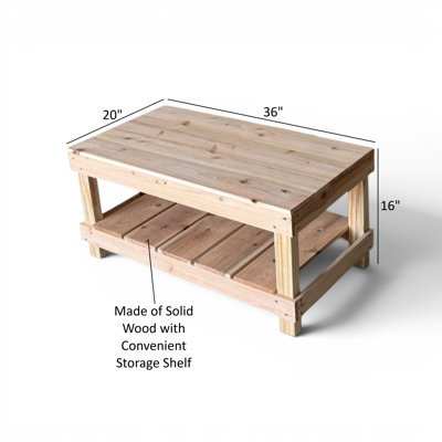 Table basse Farmhouse avec tablette de rangement