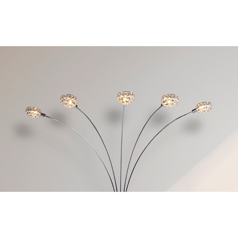 Lampe sur pied luxueuse incrustée de cristaux à têtes multiples Luxury