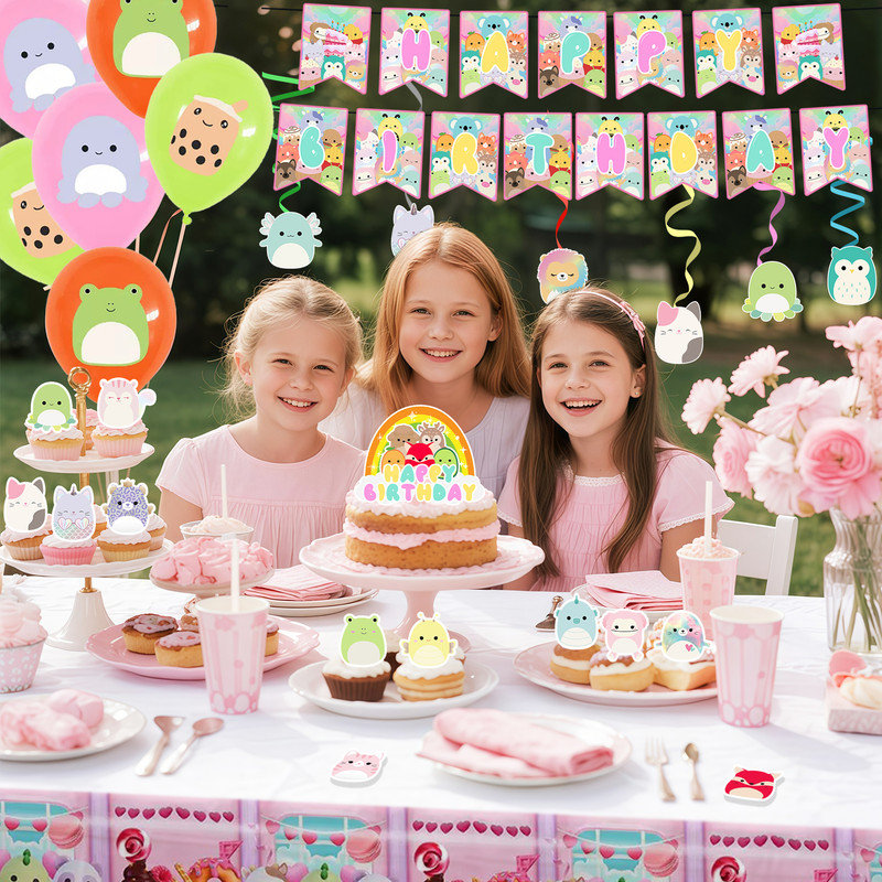 33 Pcs Squish-mallows Party Decorations Set