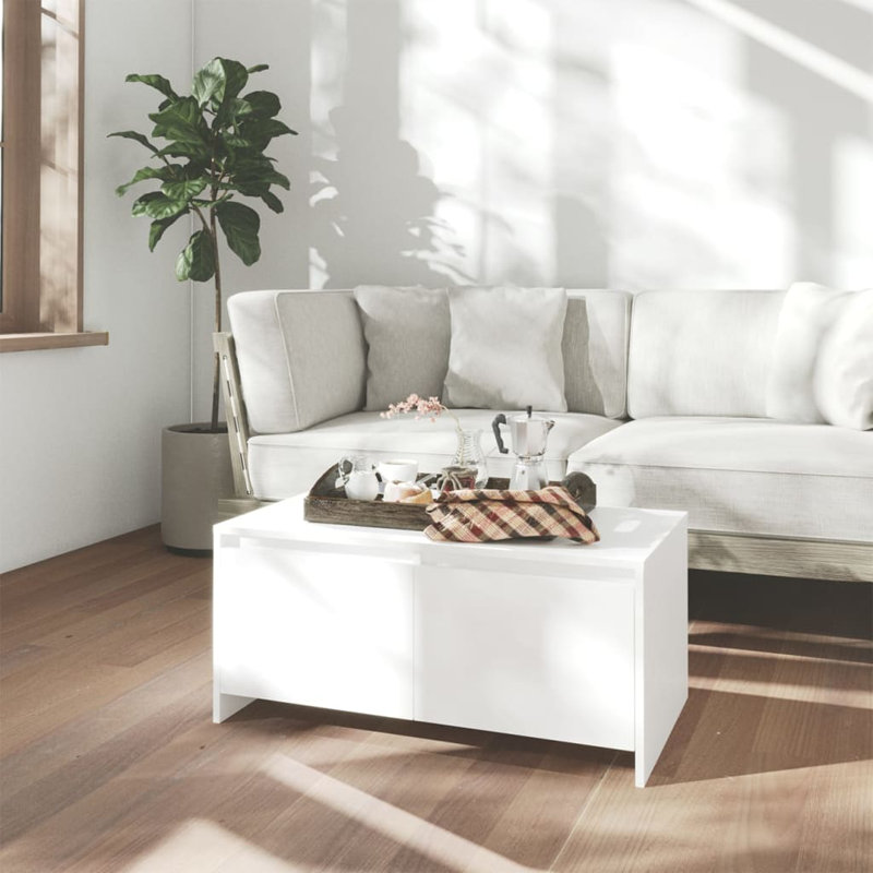 Coffee Table 90x50x41.5 cm Engineered Wood, White