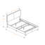 Lit double en similicuir brun transitionnel Vincent, H 45,47 po x l 57,74 po x L 80,71 po