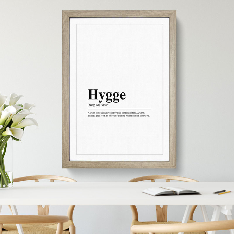 Hygge - Picture Frame Typography, Oak, 65cm H x 48cm W x 2cm D