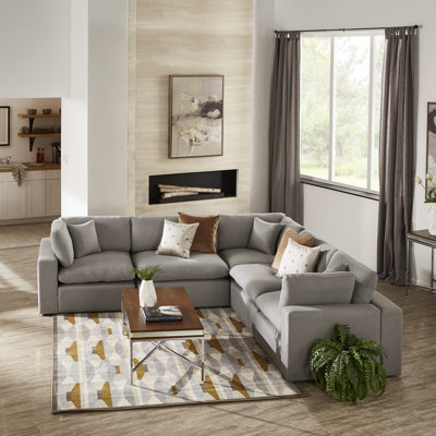 Bania Upholstered L-Shaped Sectional Symmetrical