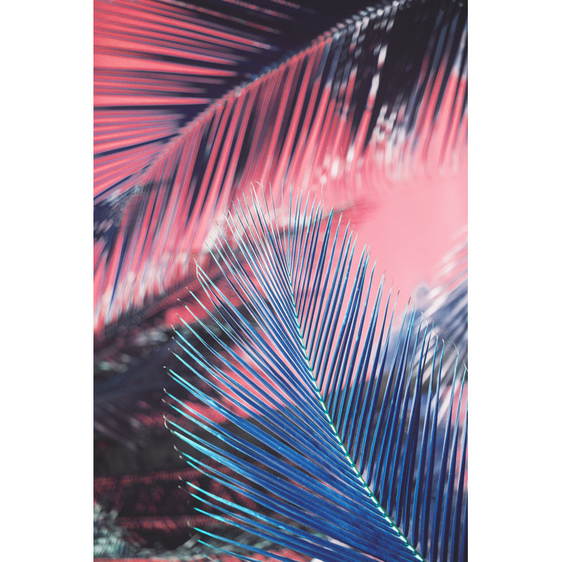 Neon Coloured Palm Tree by Andrey Danilovich - Wrapped Canvas Print, 30cm H x 20cm W x 3.8cm D