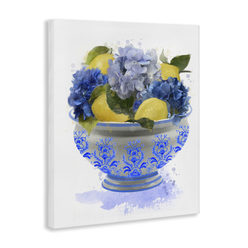 Hydrangea & Lemon Bowl Canvas, design par Matthew Piotrowicz, H 48 po x l 36 po