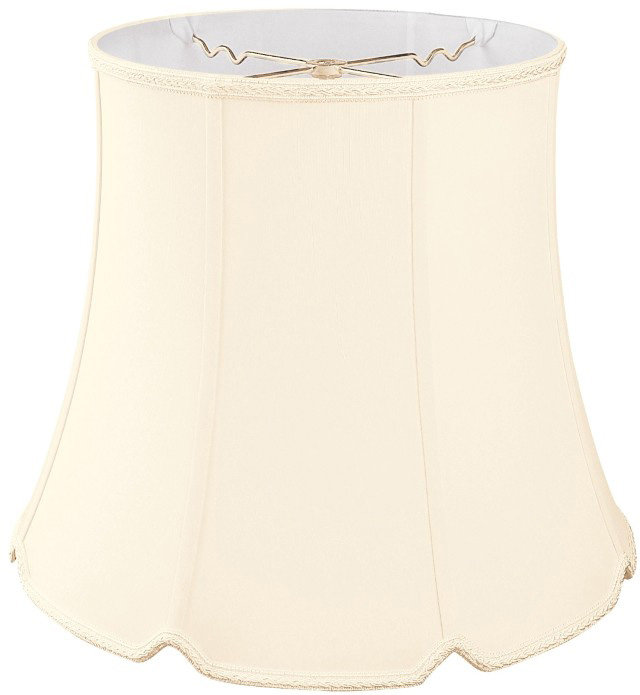 Abat-jour cloche en soie / shantung (araignée), Coquille d'oeuf, H 11,5 po x l 14 po x P 14 po