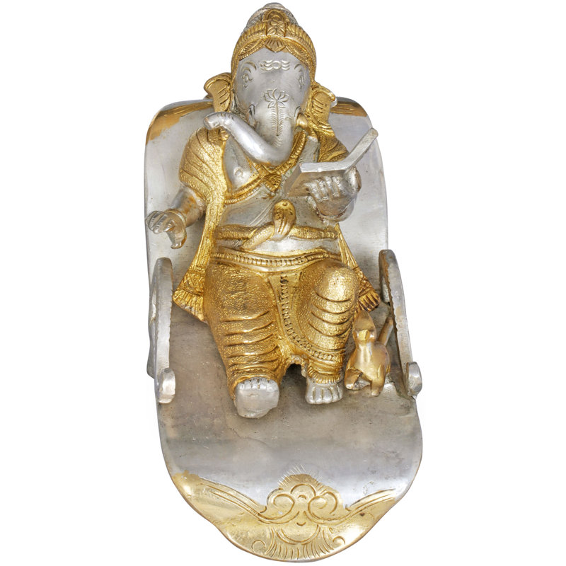Ganesha lisant la figurine Mahabharata, Argent / or