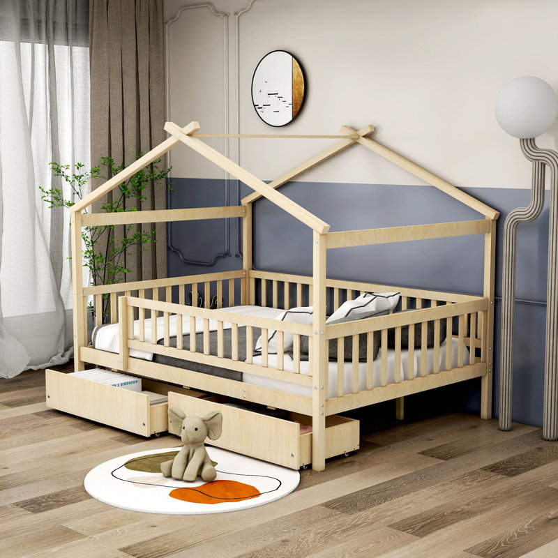 Lit pour enfant Hann, Naturel, Simple