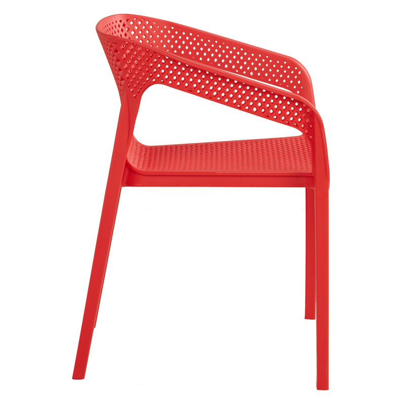Jan Stacking Patio Dining Armchair, Red