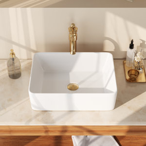 DeerValley Ally 19" x 15" Vitreous China Rectangular Bathroom Sink Vessel Sink