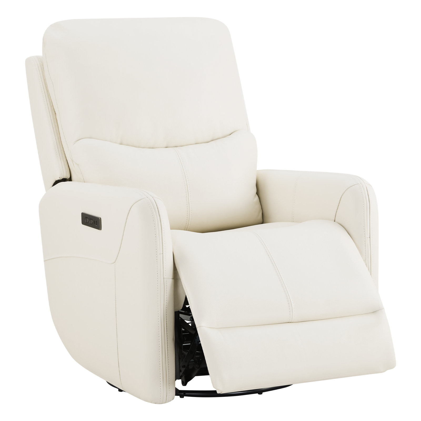 Genuine Leather Swivel Power Recliner, Florida Coconut Milk