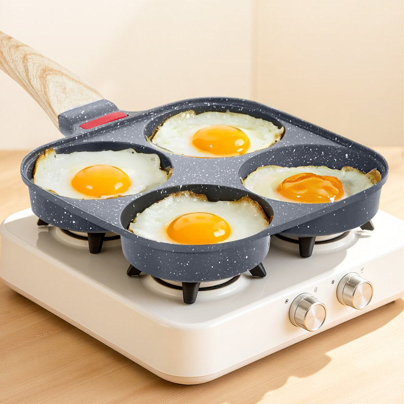 Crêpière antiadhésive en aluminium avec couvercle à 4 trous