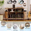 Meuble pour tourne-disque en vinyle de 55 po, armoire à disques rustique Mid-Century avec tablettes de rangement en vinyle ouvertes, table tournante avec station de chargement USB-131640175