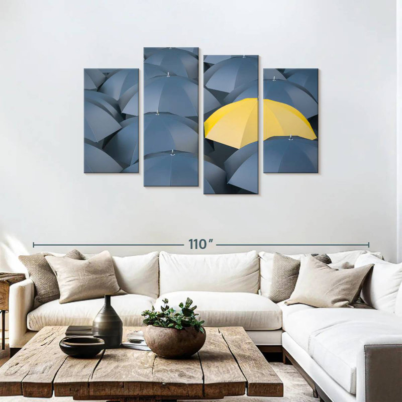Parasol jaune Kerner Unique, H 48 po x l 75 po