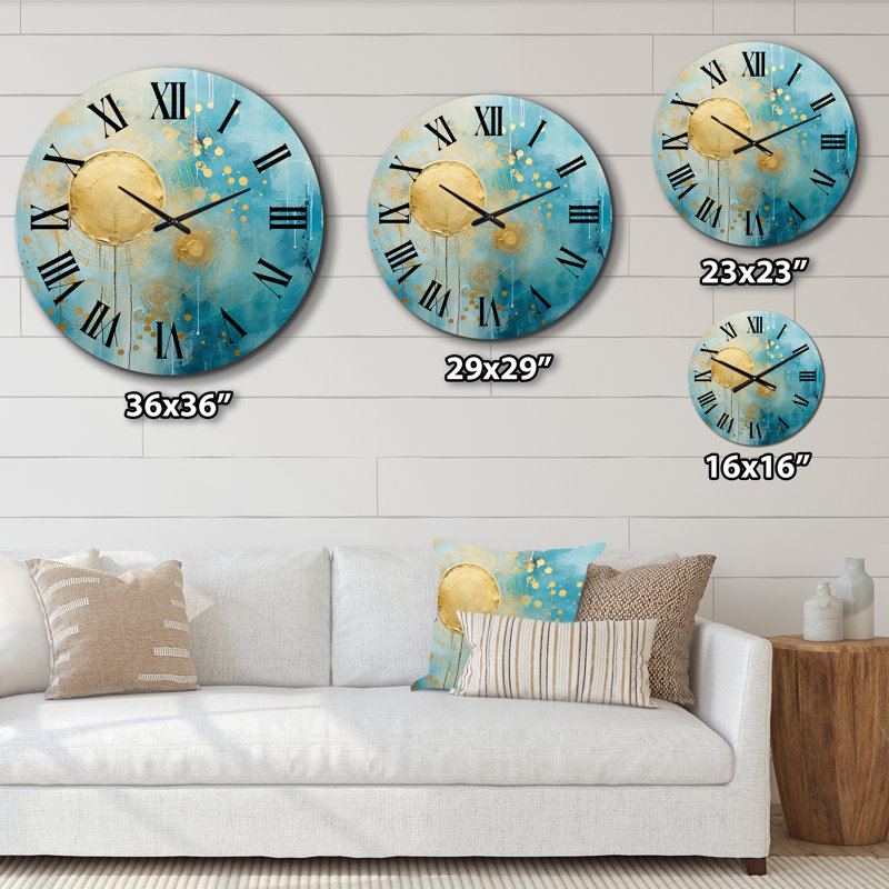 Horloge murale sarcelle, Grand
