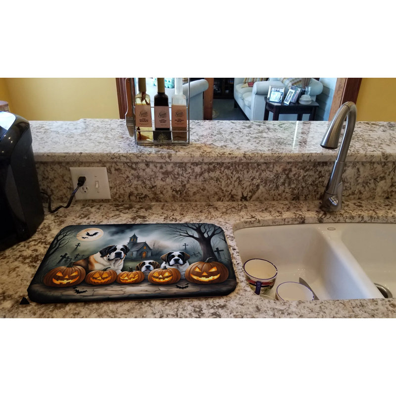 Absorbent Dish Drying Mat With Polyester Surface & Pu Foam Layer For Kitchen Counter
