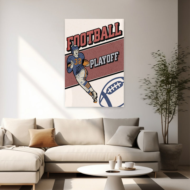 Football Playoff Contemporary Wall Art Print, 152.4cm H x 101.6cm W