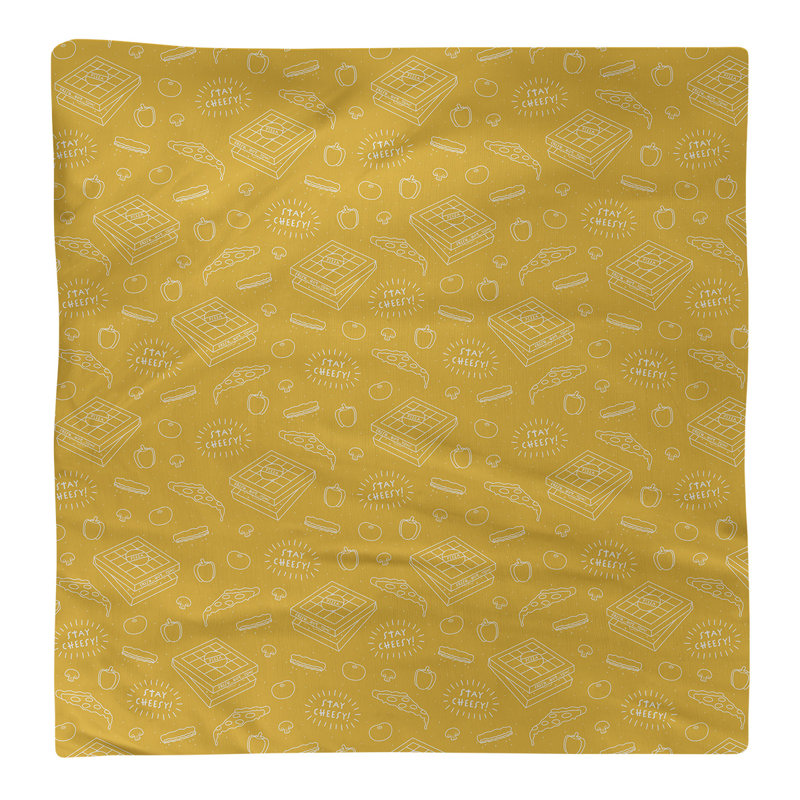 Serviette de coton à motif à pizza arrière, H 0,1 po x l 22 po x P 22 po, Jaune, Sergé de polyester