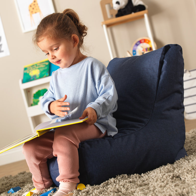 Icon Kids Outdoor Friendly Refillable Classic Bean Bag, Navy, 47cm H x 48cm W x 58cm D