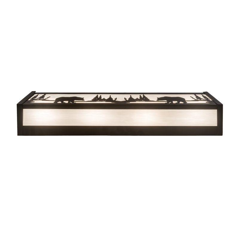 Rustic Lodge 4 - Light Bath Bar, White