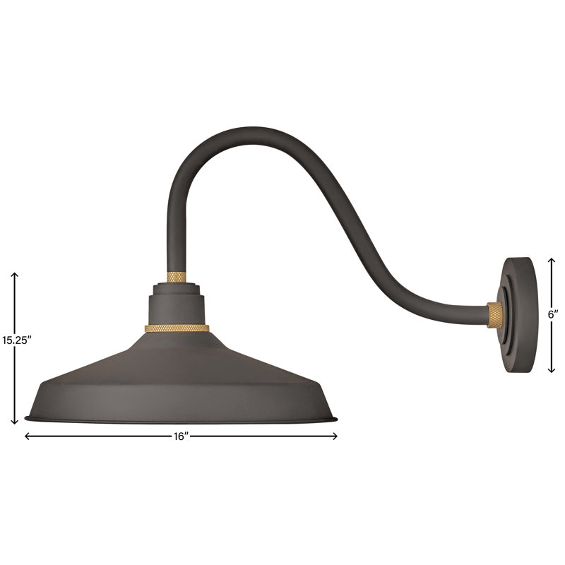 Foundry Wall Mount Outdoor Barn Light, Museum Bronze, 15.25" H x 16" W x 26" D