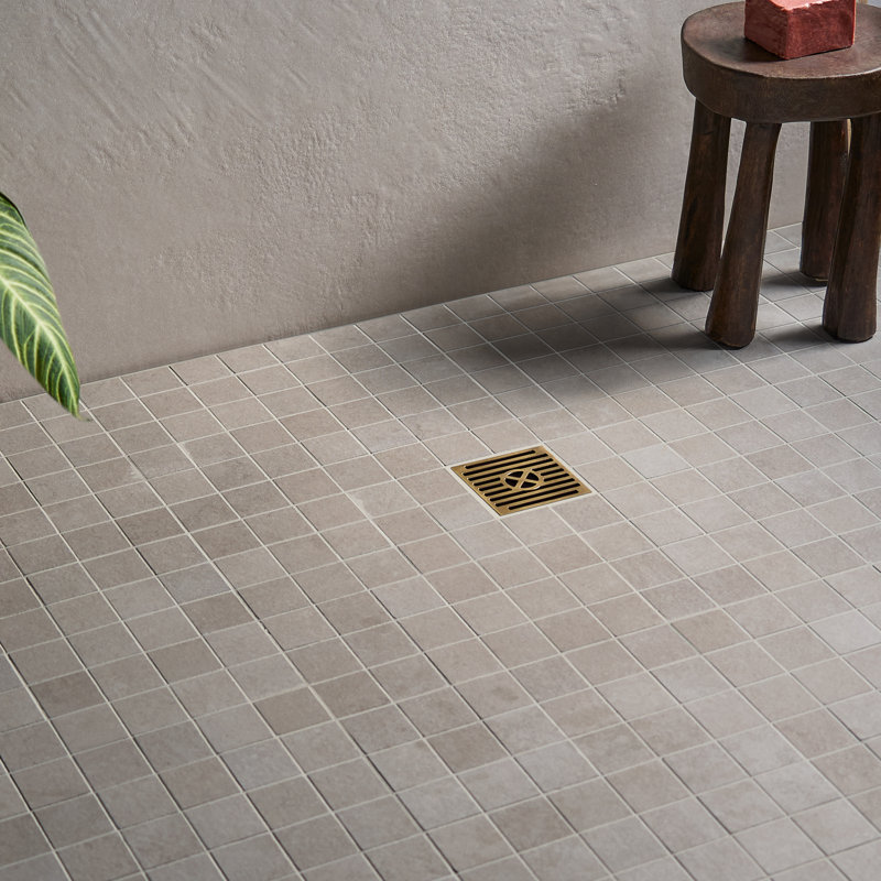Stoneside 2x2 Porcelain Matte Mosaic Tile, Linen Warm Gray