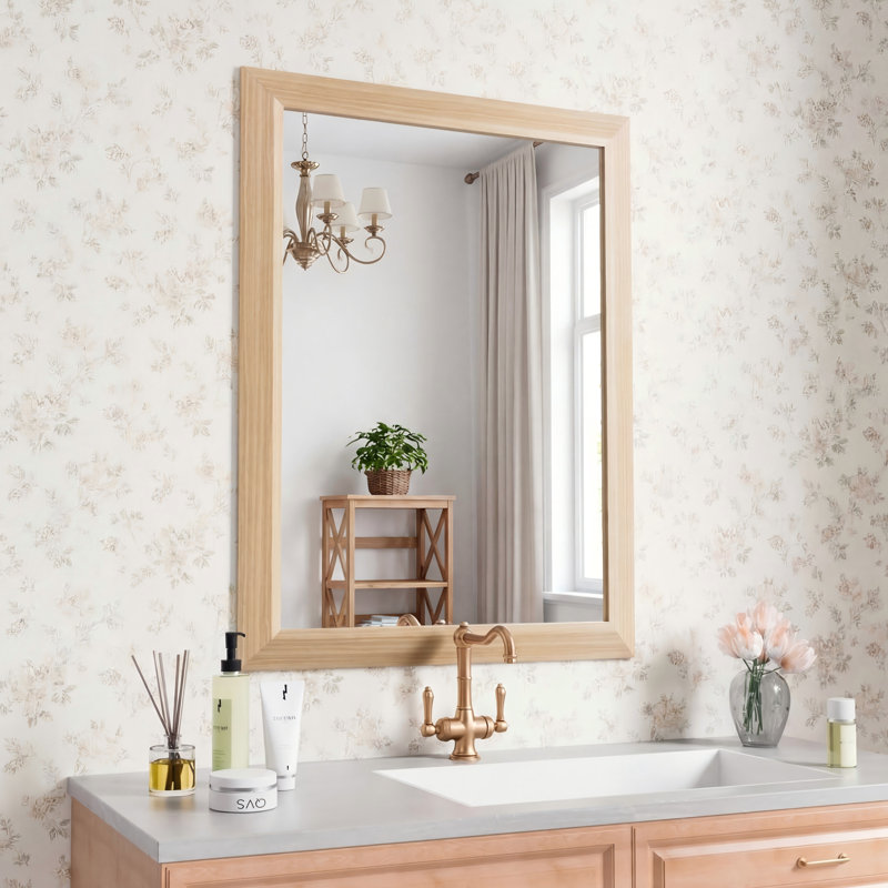 Miroir de salle de bain en verre trempé épais de haute qualité, 60 po x 30 po, Blanc