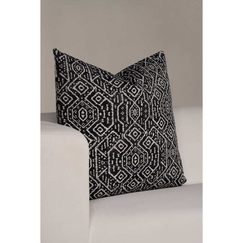 Coussin décoratif Magnolia Home Fashions Mesa, Polyester, Noir géométrique, H 20 po x l 20 po