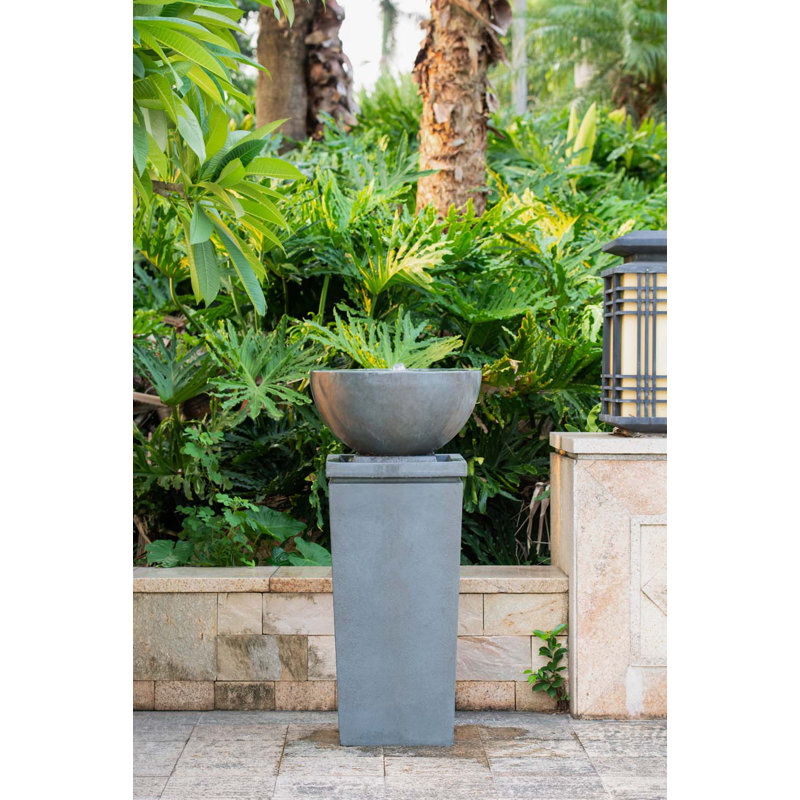 Duponta Hand Crafted Weather Resistant Floor Fountain, 35.4" H x 16.3" W x 16.3" D