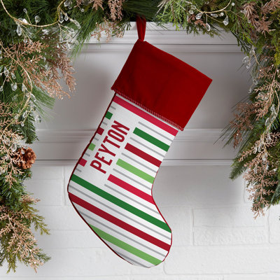 Holiday Stripes Personalized Christmas Stockings