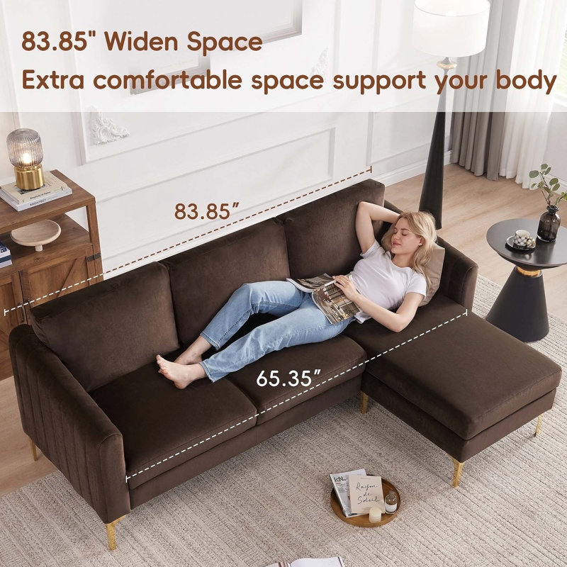 Canapé modulaire confortable pour le salon, rehaussant l'ambiance de la maison, Mélange de polyester taupe