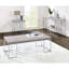 Console rectangulaire avec design contemporain, finition chêne et base traîneau, profondeur de 16 pouces, hauteur 30, cadre de salon moderne, l 47 po x P 16 po, pour l'espace principal, tablette ouverte