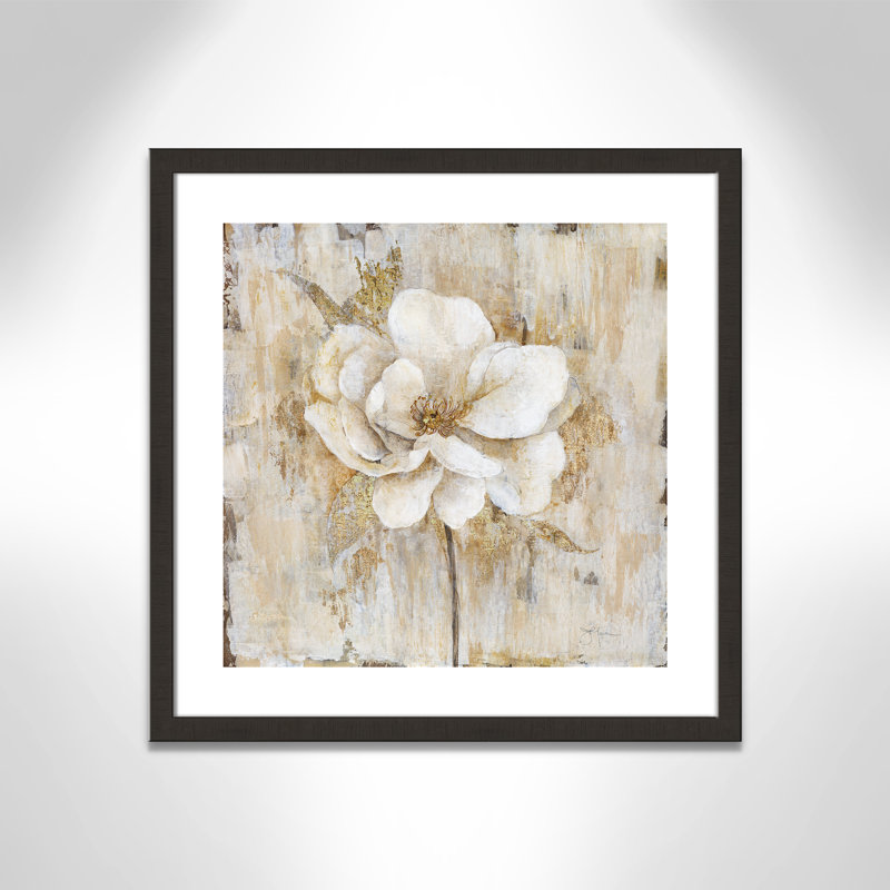 Venetian Gold Botanical II - peinture encadrée, H 24 po x l 24 po x P 2 po, Cadre espresso foncé