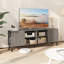 Meuble télé Mid-Century pour téléviseur 80, 75 et 65 pouces, console à rayures avec tablettes pour le salon-2068822483