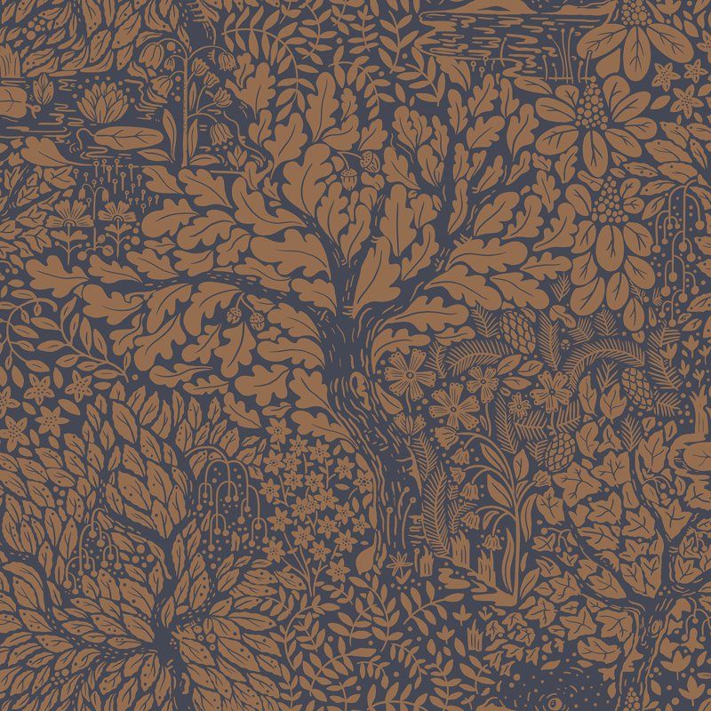 Ingrid Floral Wallpaper Roll, Orange