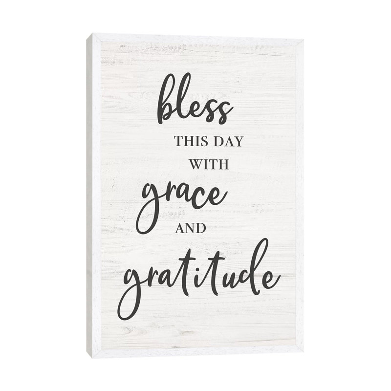 Bless This Day - Print on Canvas, White Framed, 101.6cm H x 66.04cm W x 3.81cm D