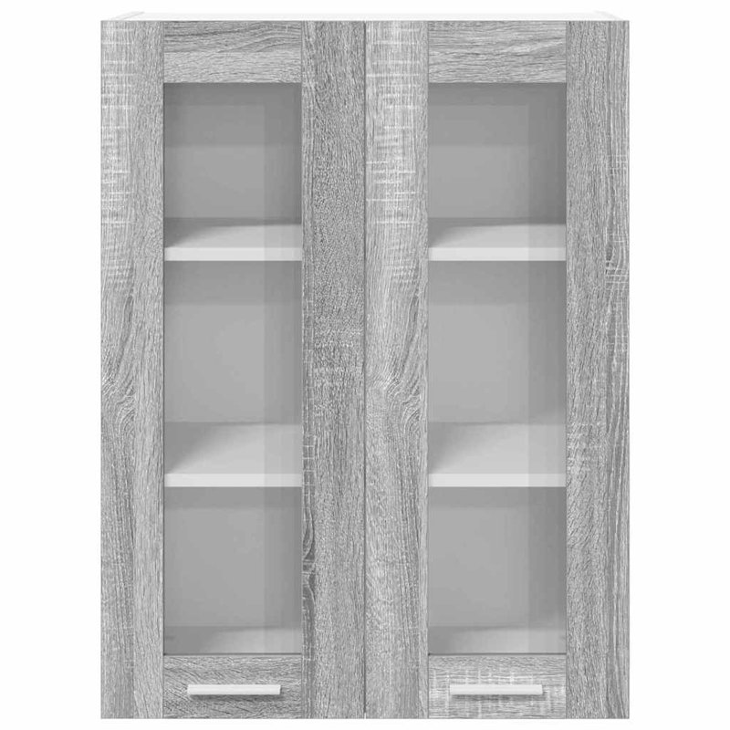 Vidaxl Hanging Cabinet With Storage Riga Grey Sonoma 60 X 31 X 80 Cm, 80cm H x 60cm W x 31cm D, Grey Sonoma