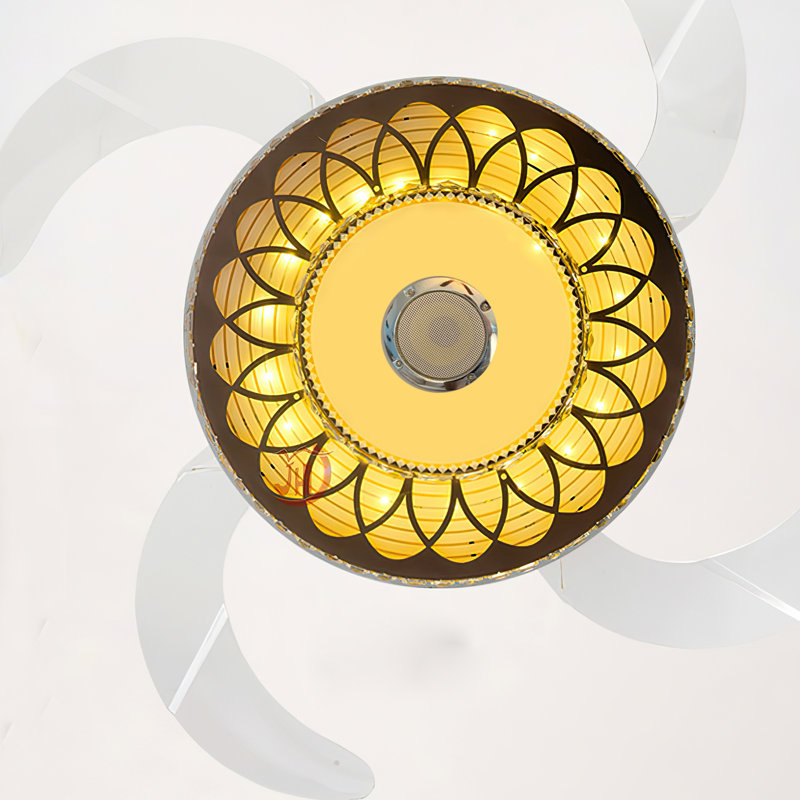Ventilateur de plafond moderne Bluetooth avec lumière et haut-parleur