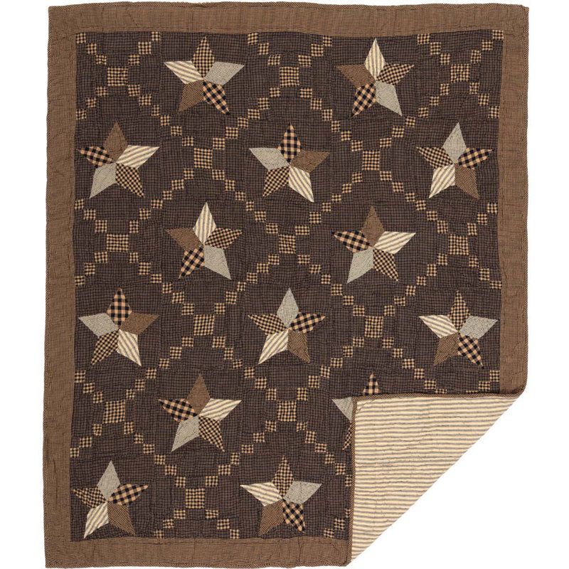 Farmhouse Star Quilted Cotton Throw Blanket 60x50