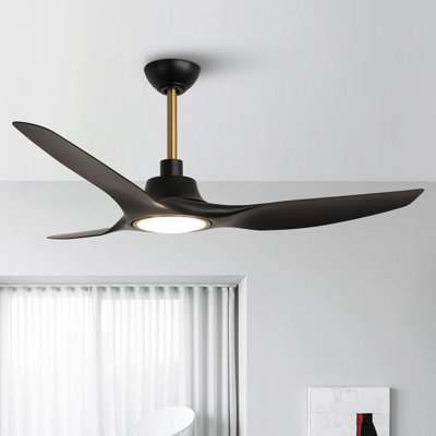 52" 3 - Blade Smart Ceiling Fan with 3CCT Dimmable LED Lights and Remote Control, Compatible with Alexa/Google