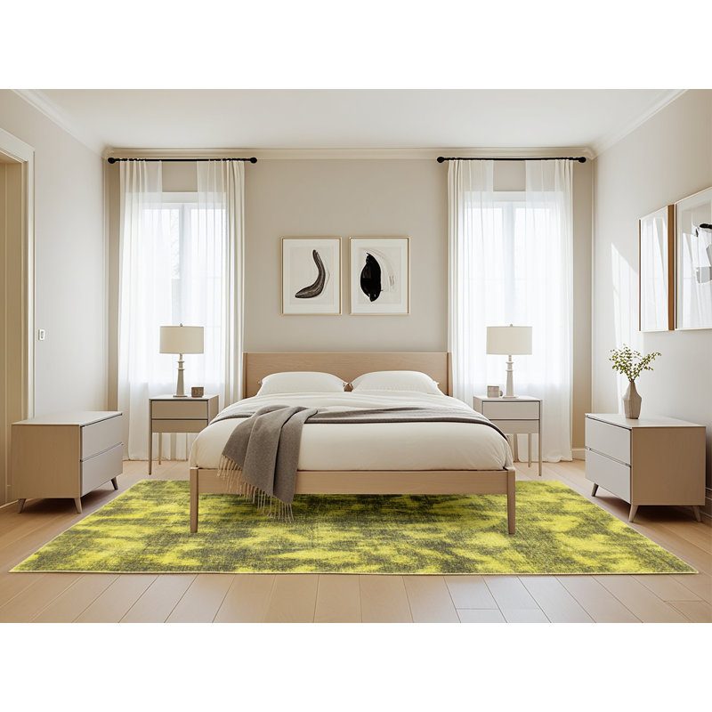 Tapis décoratif multicolore à motif abstrait, Rectangle de 5 pi x 8 pi