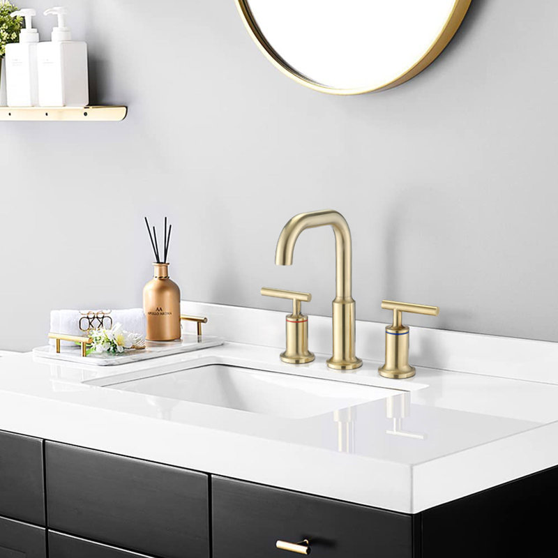 Widespread 2-handle Bathroom Faucet with Drain Assembly