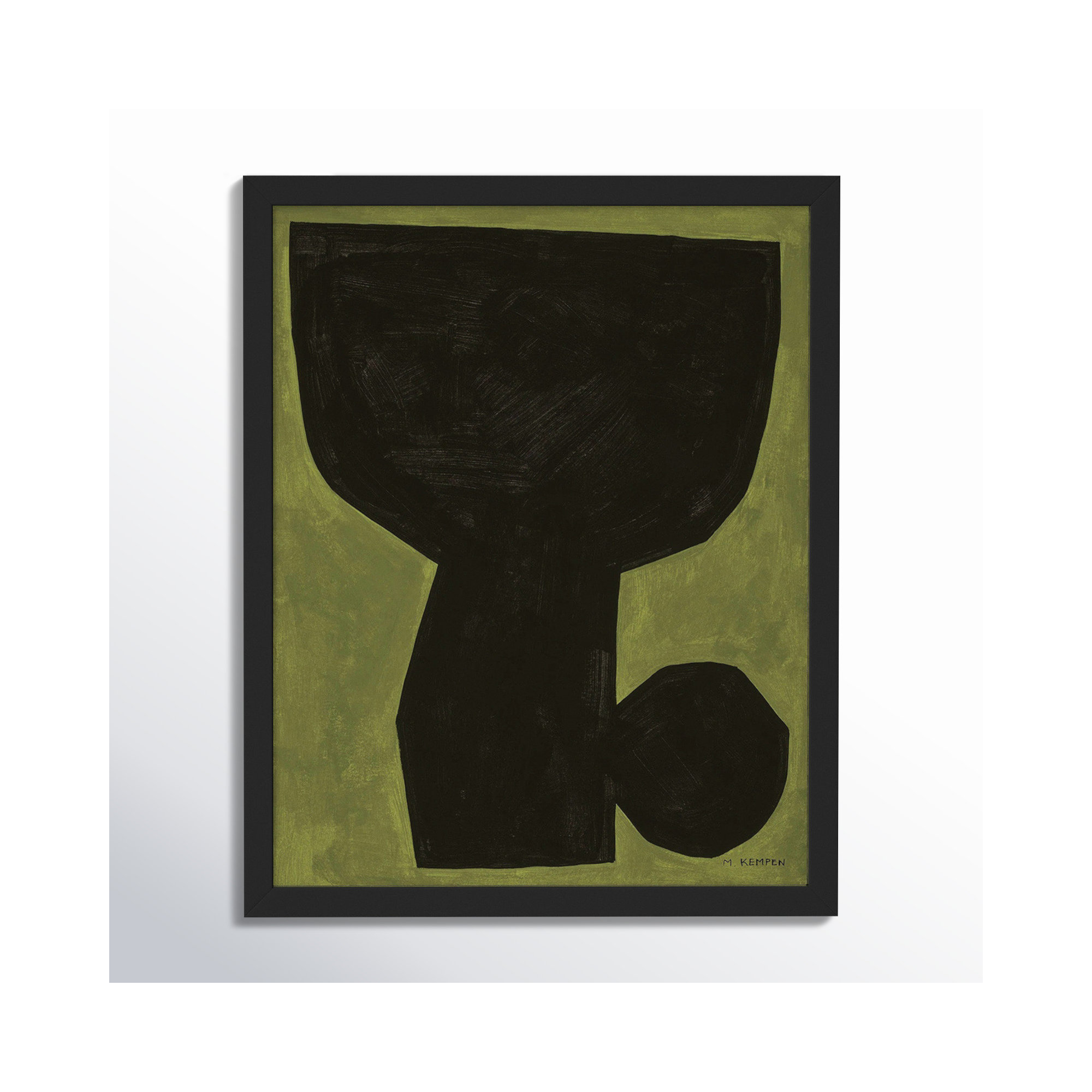 Module On Green 1 by Michael Kempen, 20" H x 16" W x 1.25" D, Black