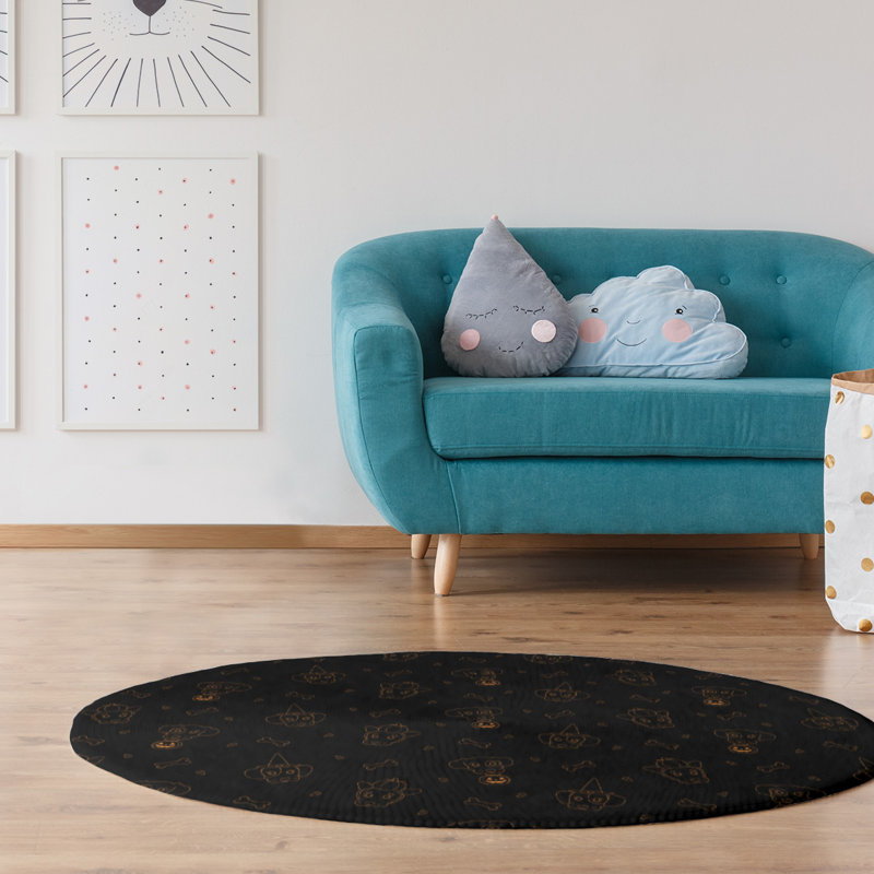 Chenille Indoor Rug, Round 5'