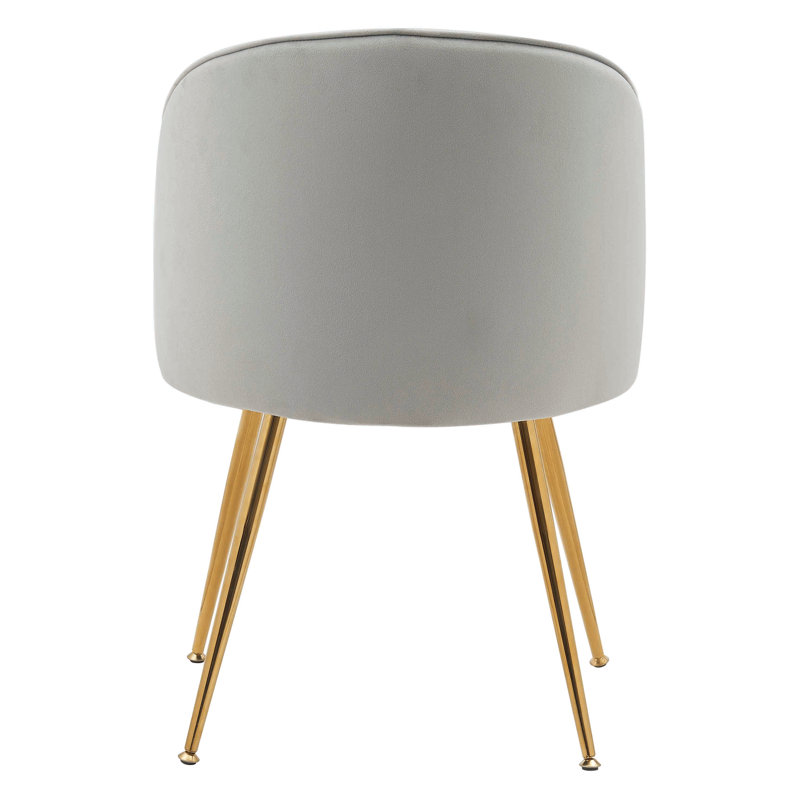 Chaise d'appoint rembourrée en velours Cohen, Gris