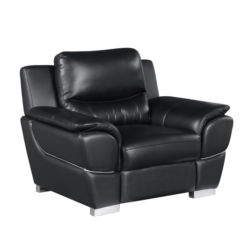 Chaise en cuir véritable, Noir
